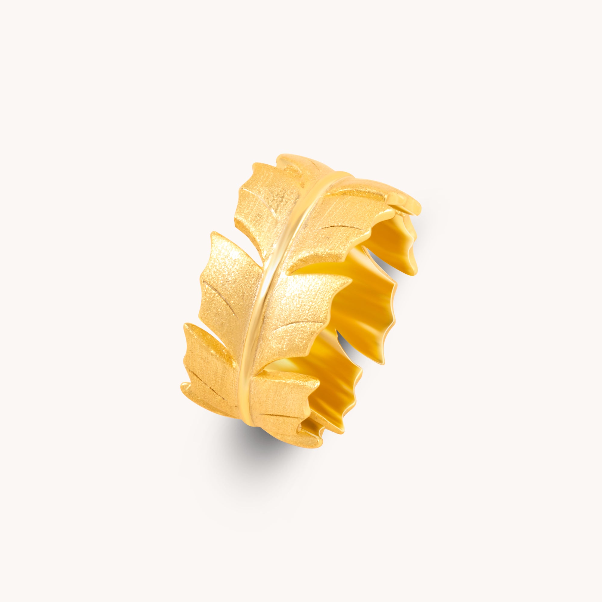 Delicate 22 Karat Yellow Gold Leaf Ring